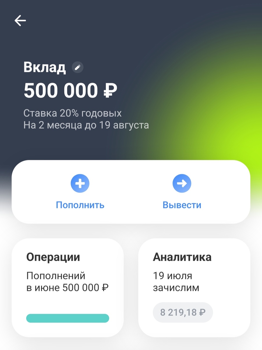 Скрин из личного кабинета. 