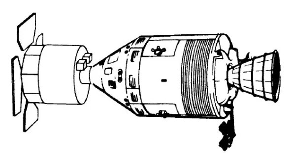 Космический корабль "Аполлон", к которому пристыкован Orbiting Primate Spacecraft ,должен был разместить его на более высокой околоземной орбите.