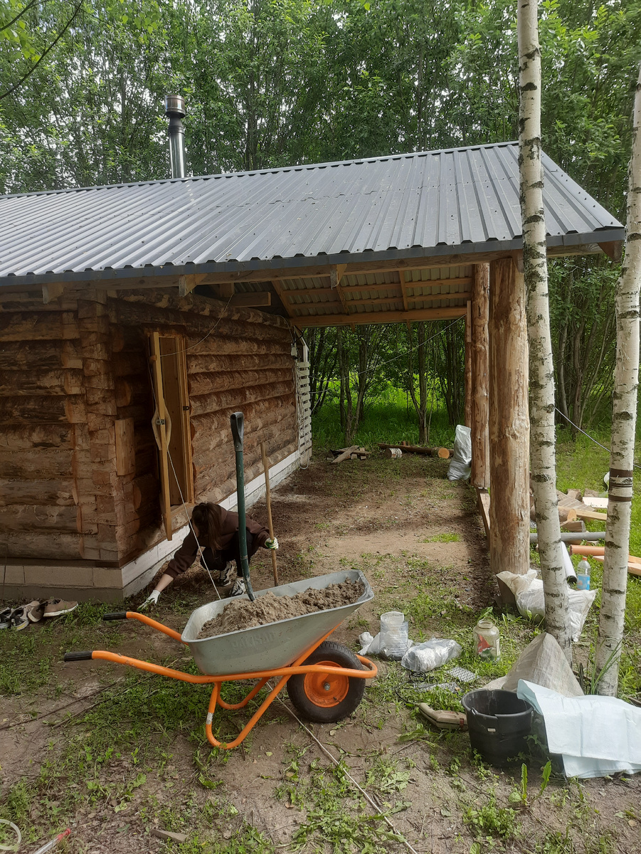 Подготовка места под террасу.