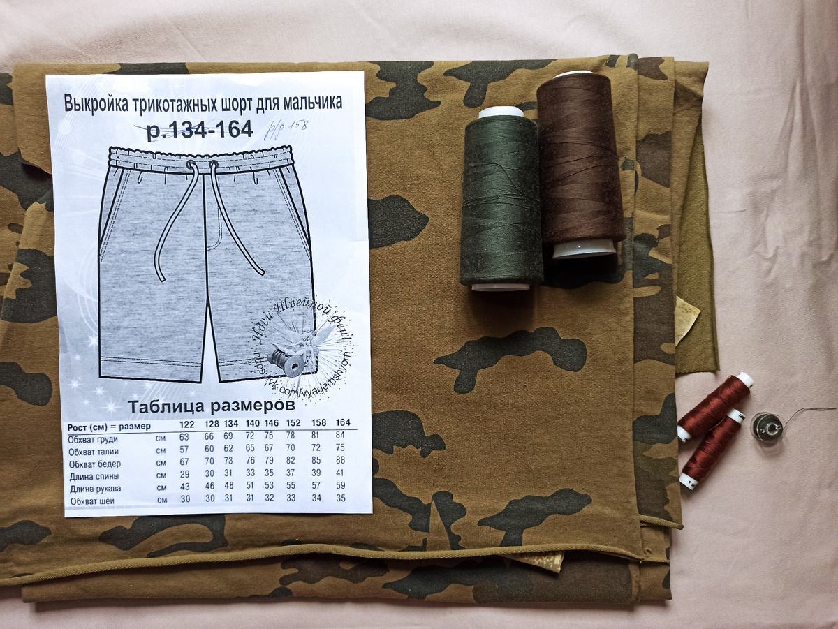 Шорты для мальчика по бесплатной выкройке 