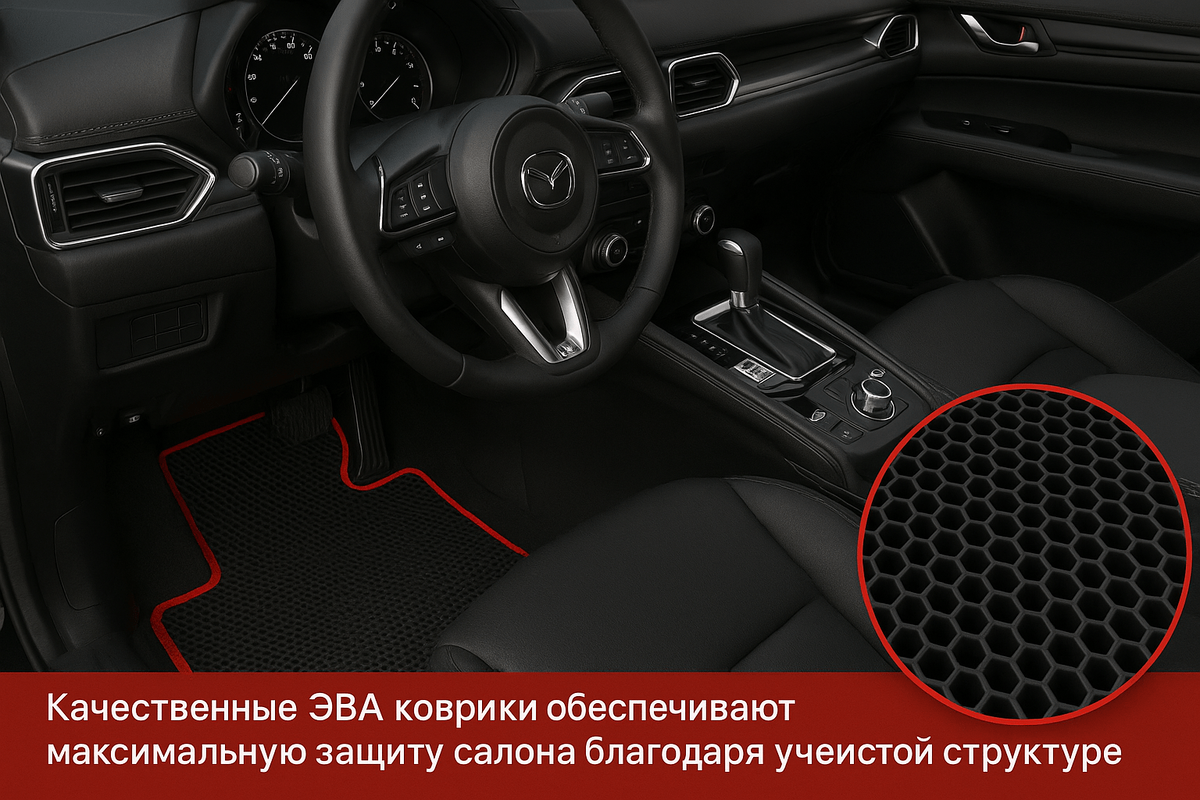 Качественные ЭВА коврики обеспечивают максимальную защиту салона благодаря уникальной ячеистой структуре