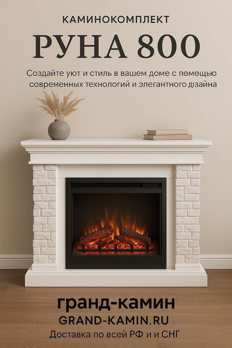    Каминокомплект «Руна 800»: создайте уют и стиль в вашем доме с помощью современных технологий и элегантного дизайна Kamin