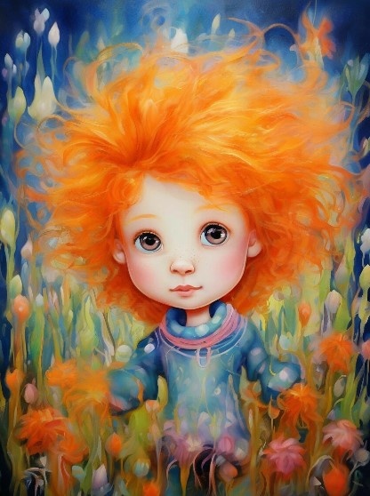 Светлана Букарева Маленький рыжик фентези. Роспись по шёлку.