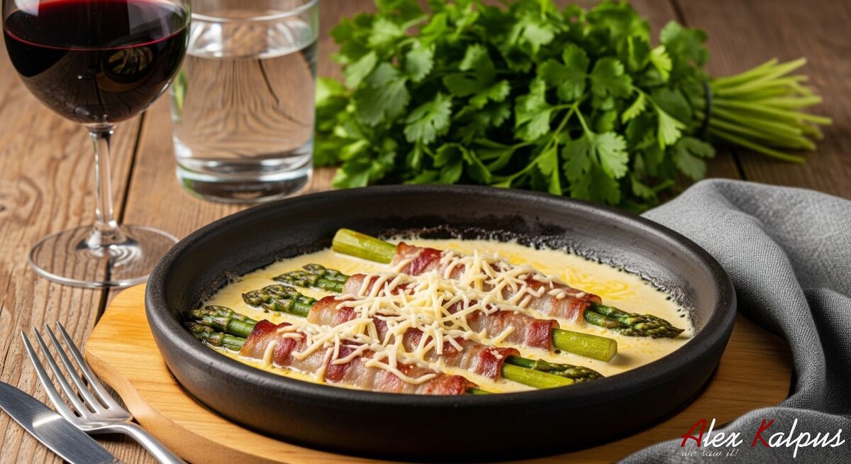 Рецепт запеченной Спаржи с беконом прямо из Грузии