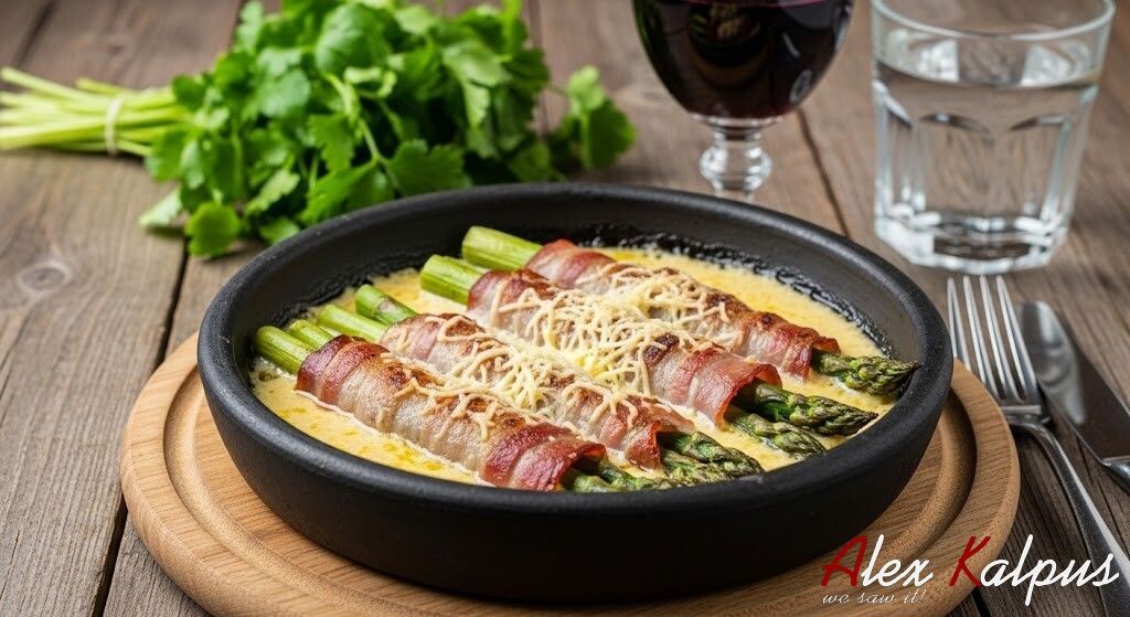 Рецепт запеченной Спаржи с беконом прямо из Грузии