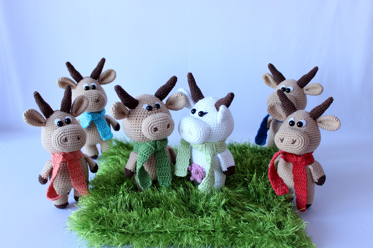 бык и корова амигуруми