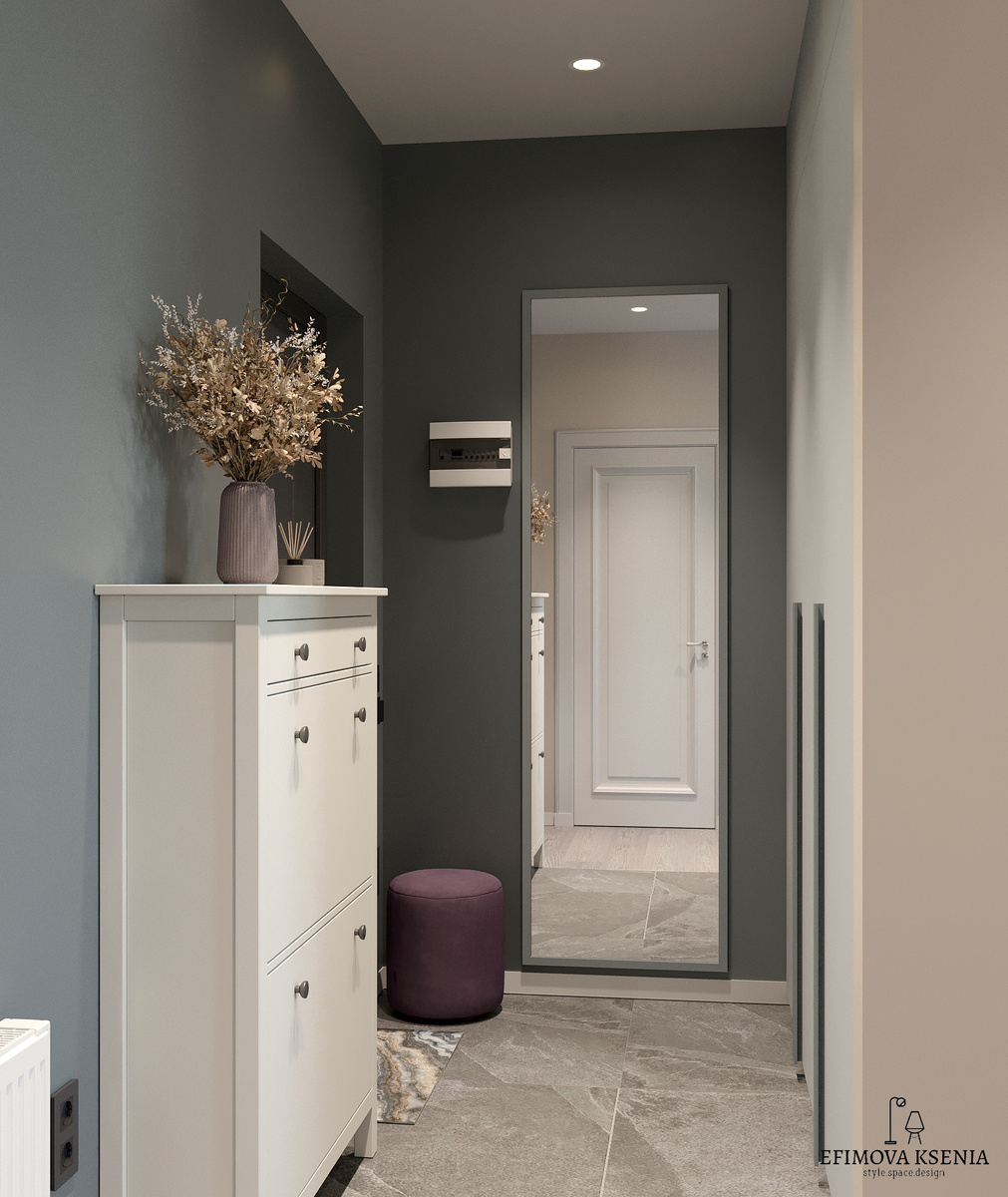 Двухкомнатная квартира. Проект Ксении Ефимовой