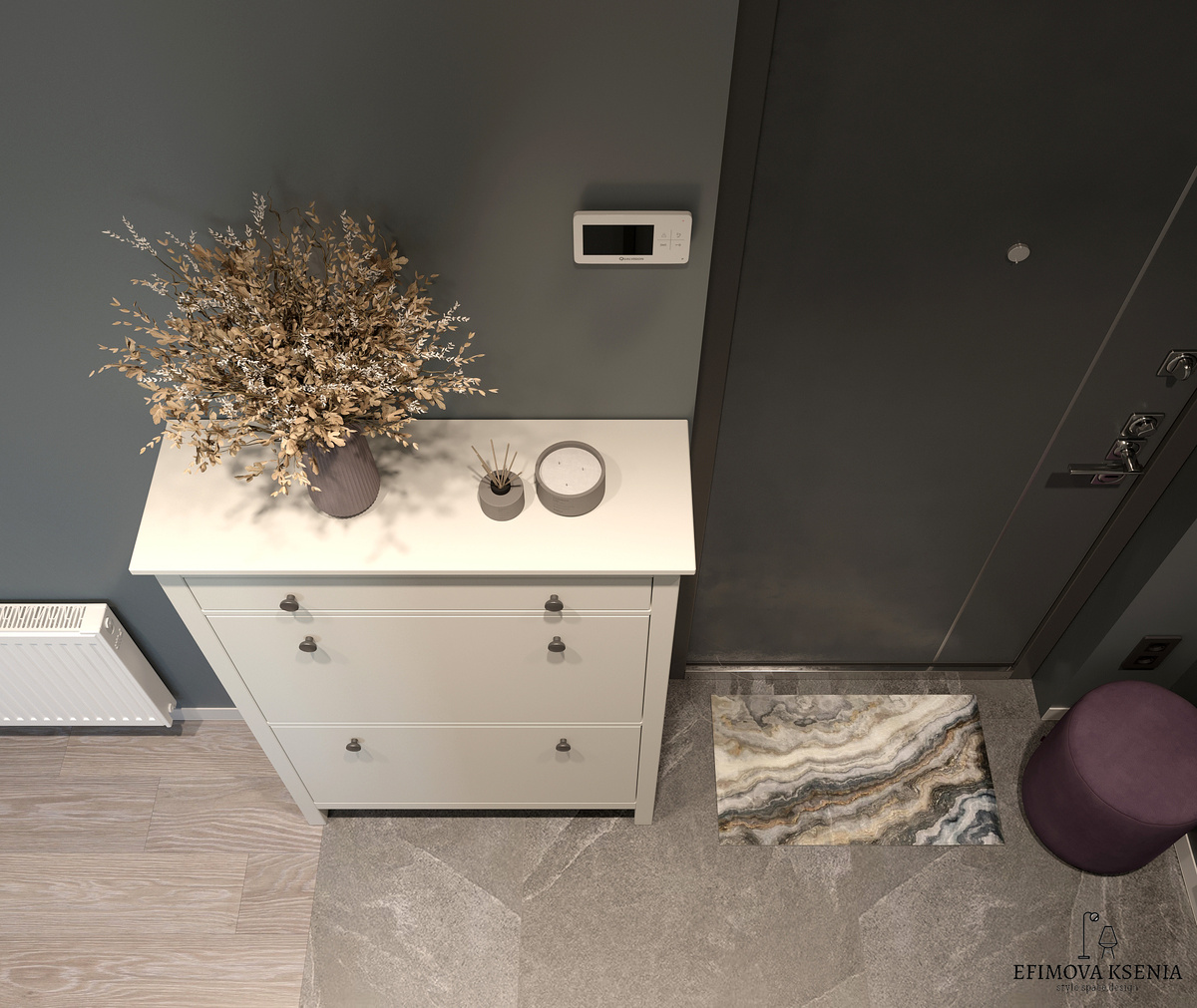 Двухкомнатная квартира. Проект Ксении Ефимовой