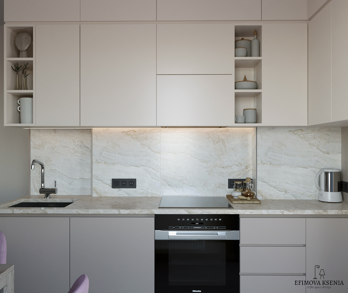 Двухкомнатная квартира. Проект Ксении Ефимовой