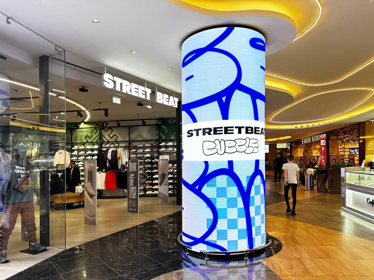Кейс компании ГоризонтLED: Интерьерная le колонна для магазина Street Beat