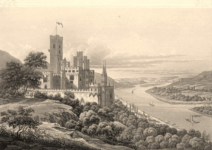 Замок Штольценфельс на гравюре 1845 г. Источник: Яндекс картинки