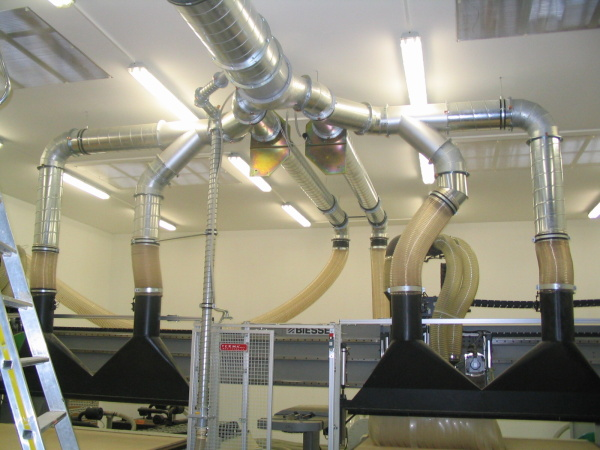 Промышленная аспирация на деревообработке. Из открытых источников.