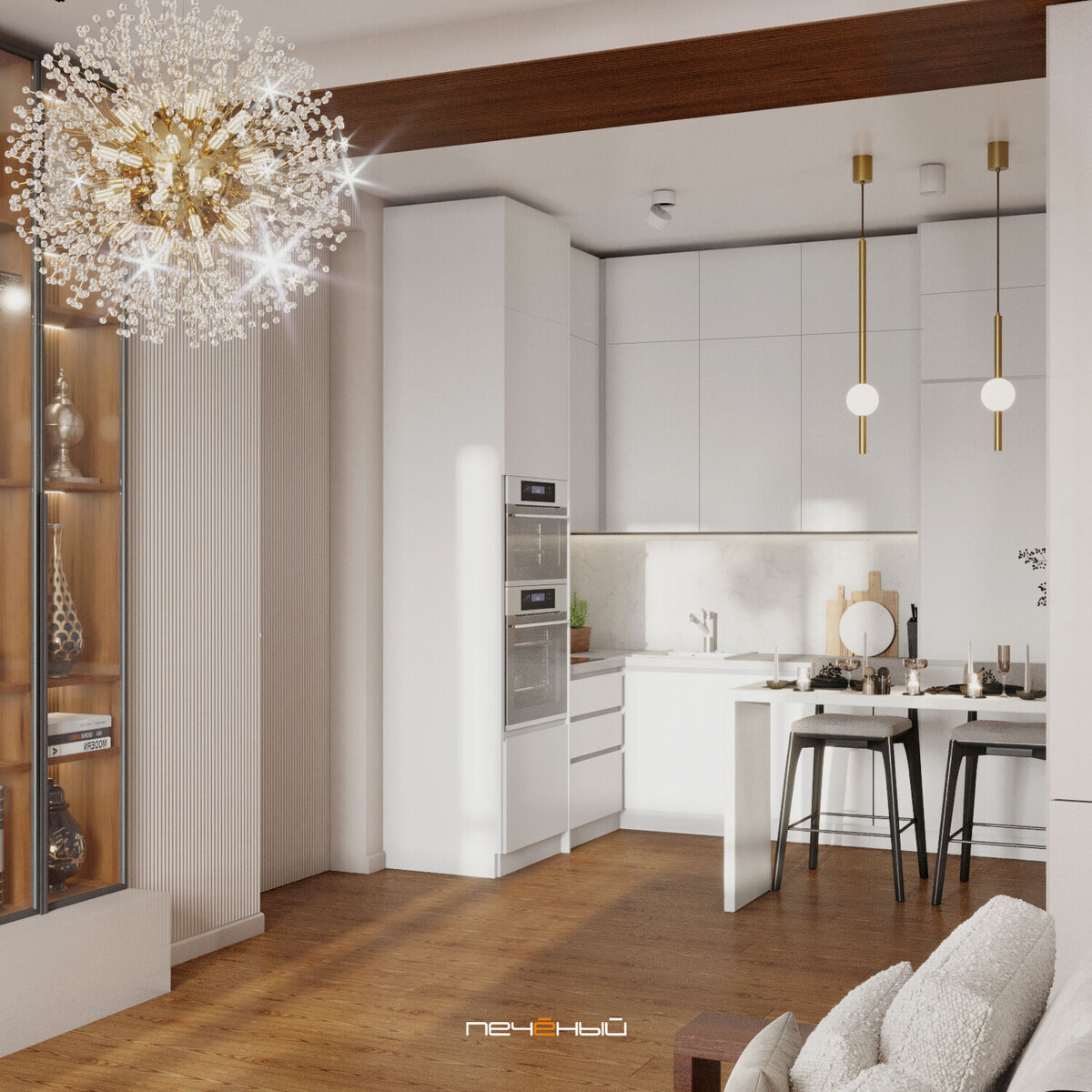 Дизайн кухни-гостиной