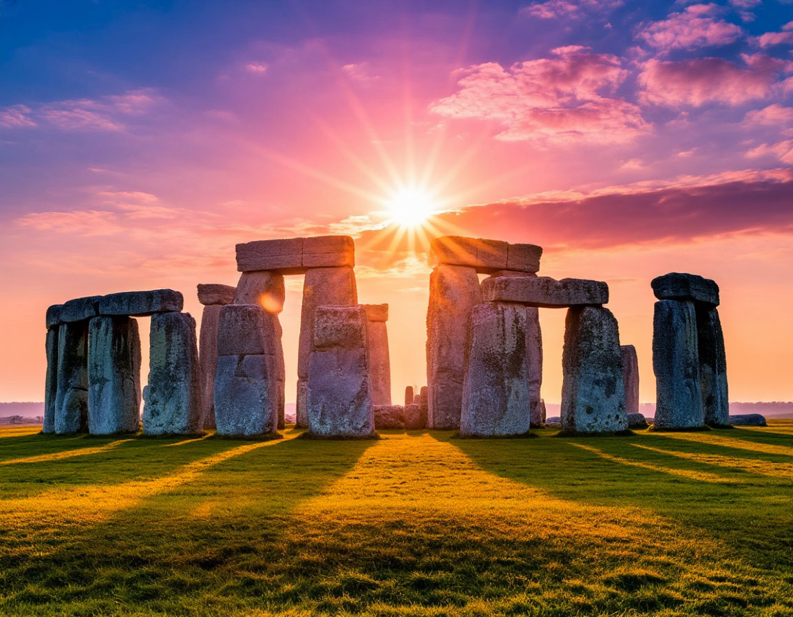 Стоунхендж в лучах утреннего солнца