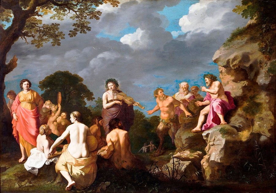 Корнелис ван Пуленбург «Состязание Аполлона и Марсия». 1630 