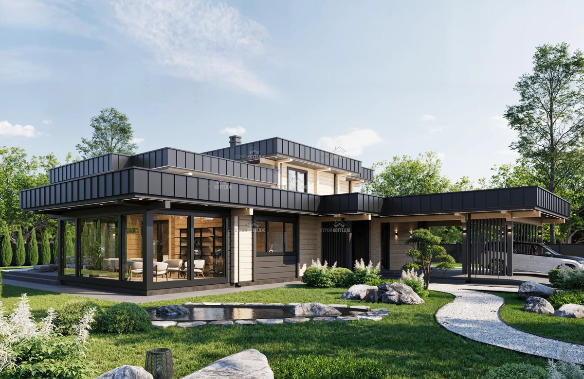 Проект дома из клееного бруса "Идиллия"