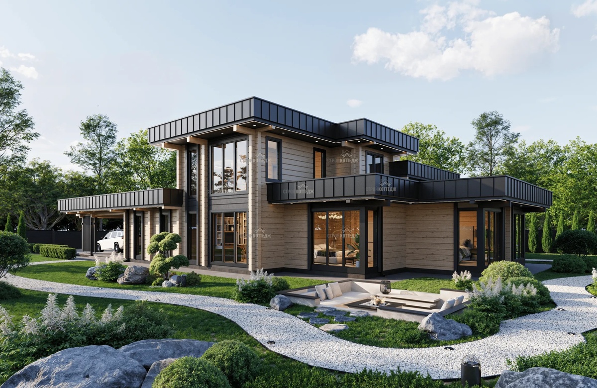Проект дома из клееного бруса "Идиллия"
