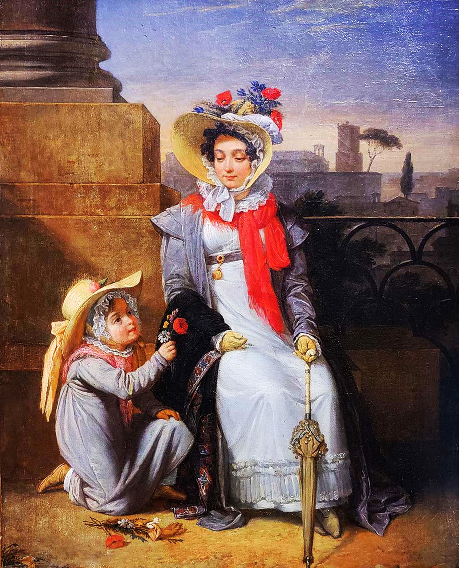 П.В.Басин, портретт Марии Нарышкиной с дочерью Александрой 