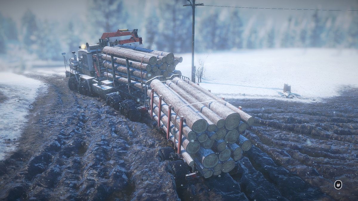 Перевозка коротких брёвен в Snowrunner