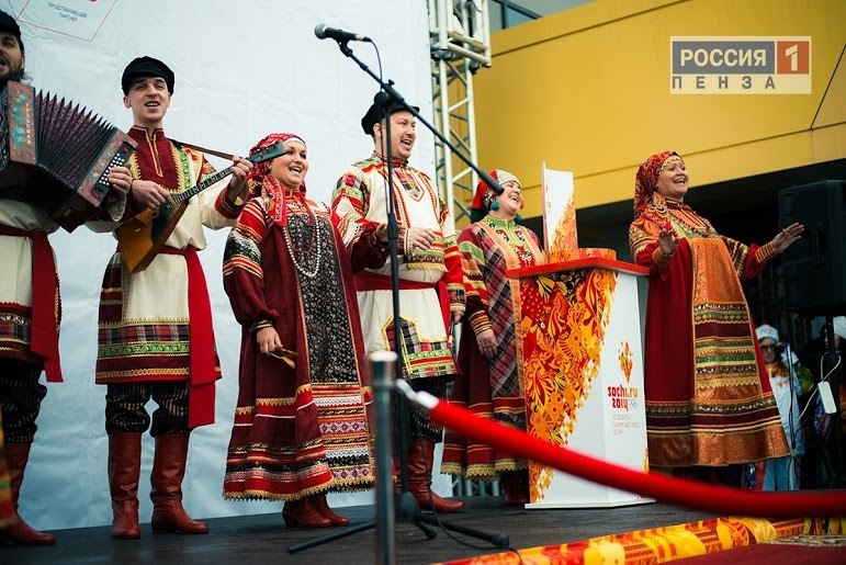 Пенза-1. Миряне, Встреча Олимпийского огня, Россия 1 канал Пенза, 2014 г. 