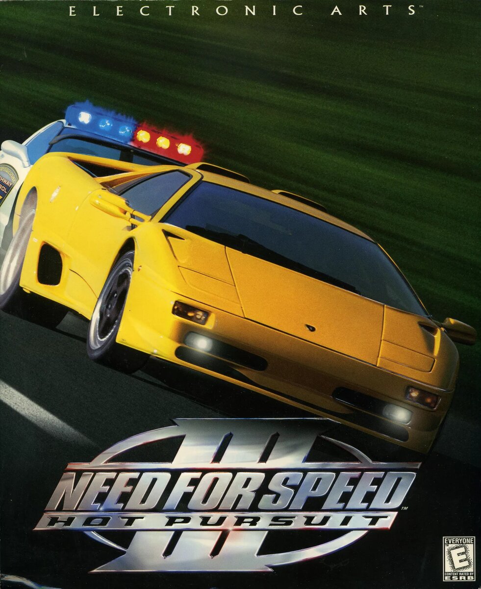 Обложка компьютерной игры Need for Speed III: Hot Pursuit, официальная, зарубежная версия