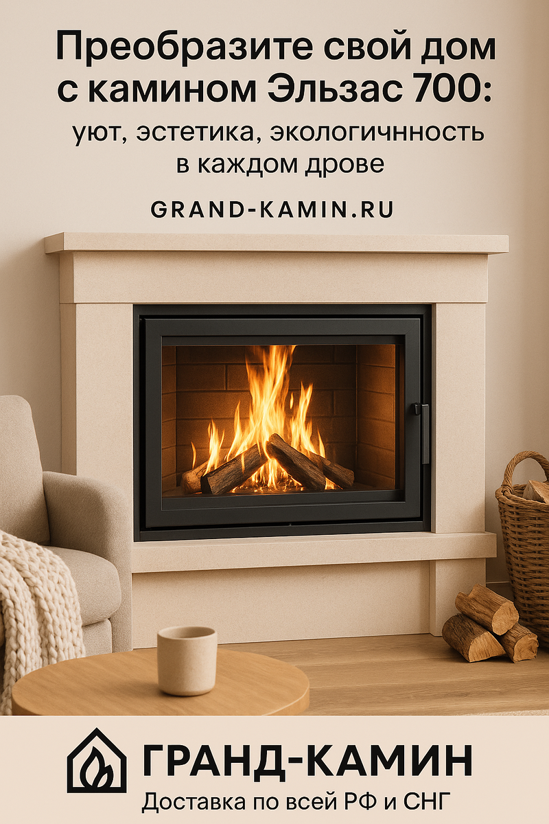    Преобразите свой дом с камином Эльзас 700: уют, эстетика и экологичность в каждом дрове Kamin