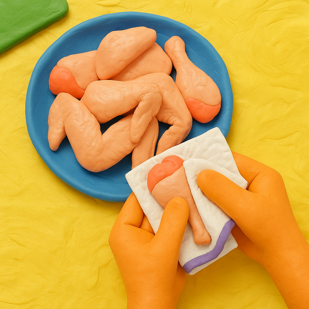 Подготавливаем крылышки