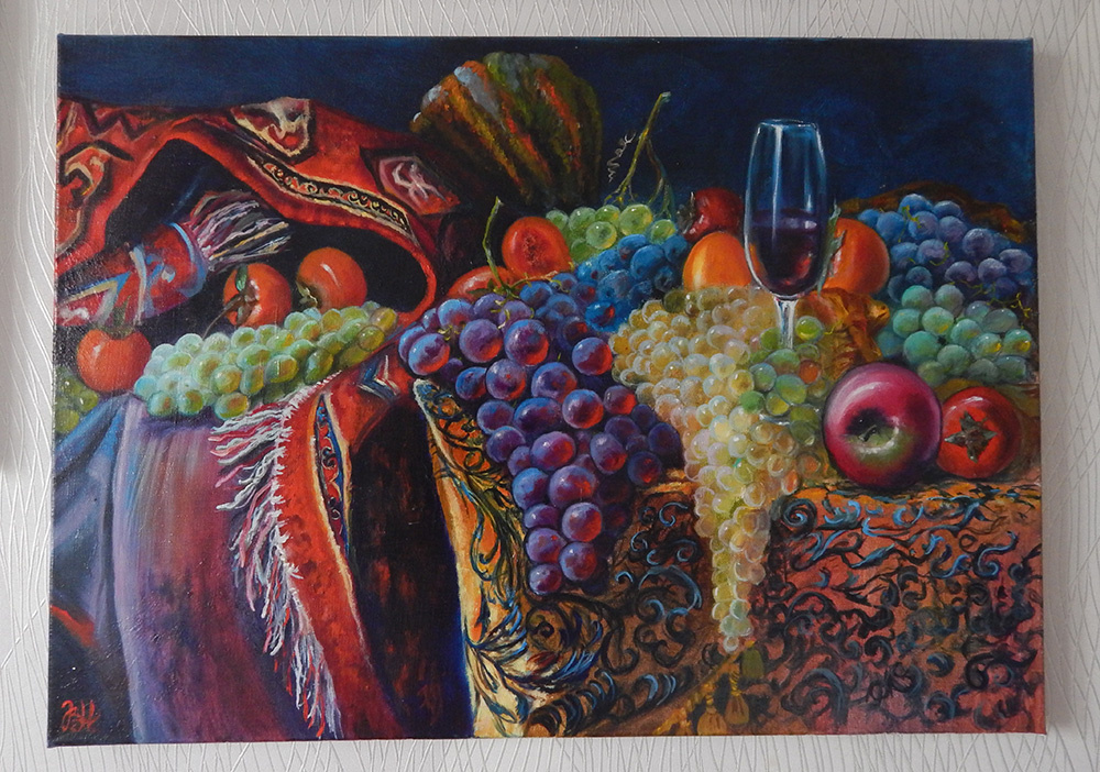 Холст на подрамнике. Лён. Масло. Лак. 50x70 см. 