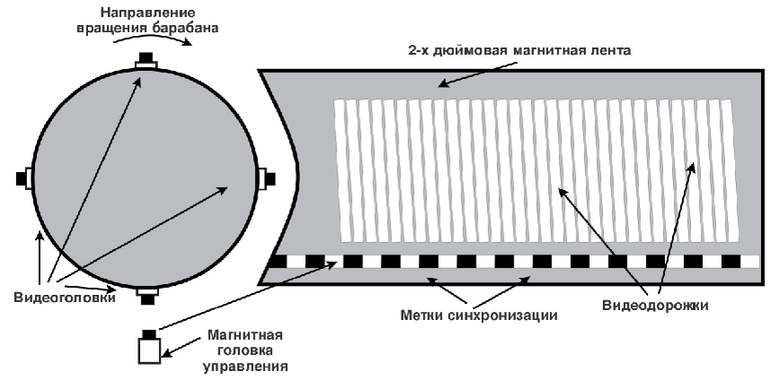 Поперечно-строчная видеозапись.
