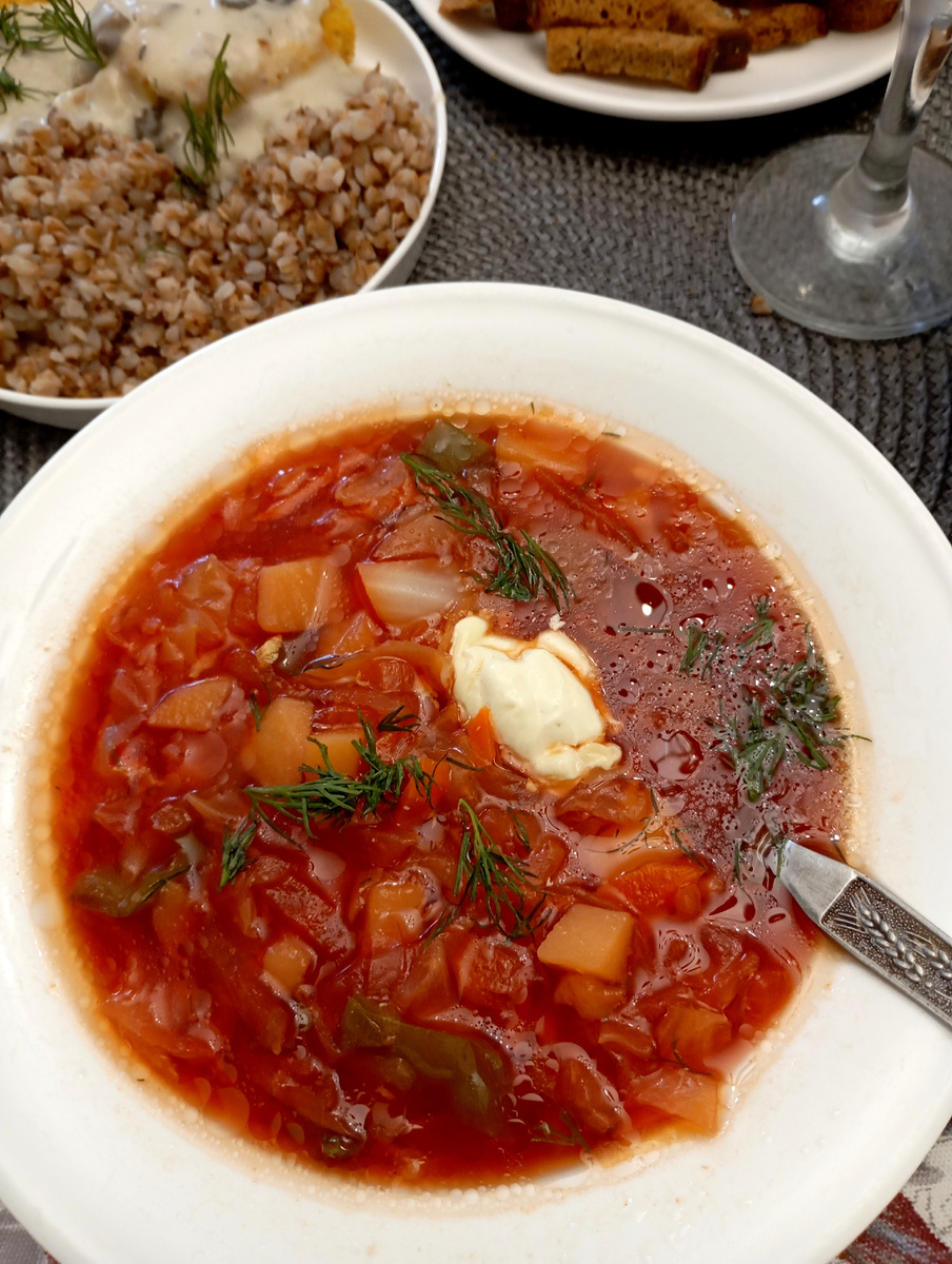 Так сто борщ получился, вкусный