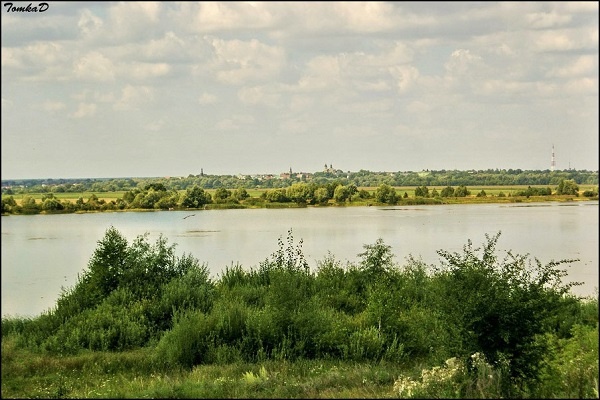 Вид на город Влодава на польском берегу Буга Фото — TomkaD