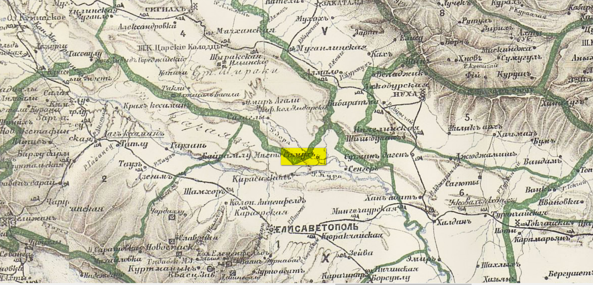 На фото: Самух_Самухи_Карта «Кавказский край», 1868 г.
