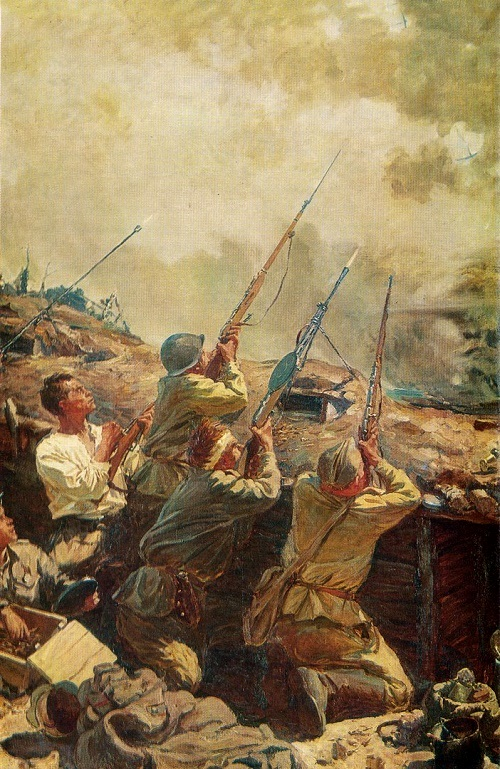 В.В.Киселёв. По фашистским стервятникам. 1945.