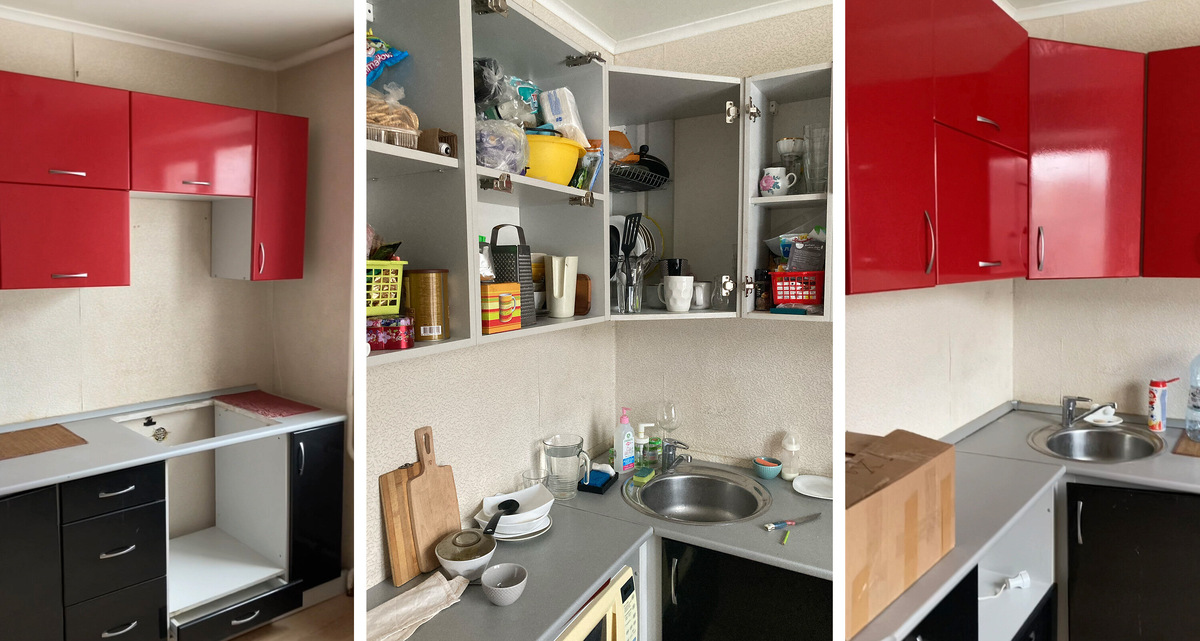 Так выглядела кухня, когда мы только-только заехали в квартиру