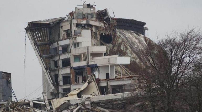    СКК «Петербургский» после обрушения, февраль 2021 года. Фото: Мойка78 / Николай Овсянников