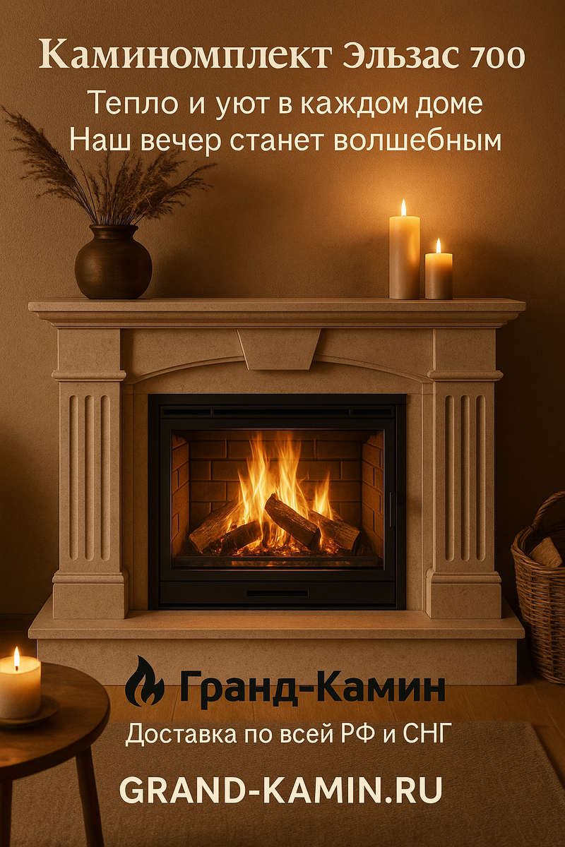    Каминокомплект Эльзас 700 с топкой Камилла 700 П: тепло и уют в каждом доме отчего ваш вечер станет волшебным Kamin