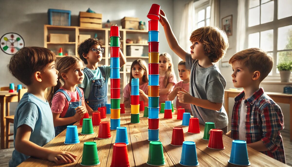 Башня из стаканчиков