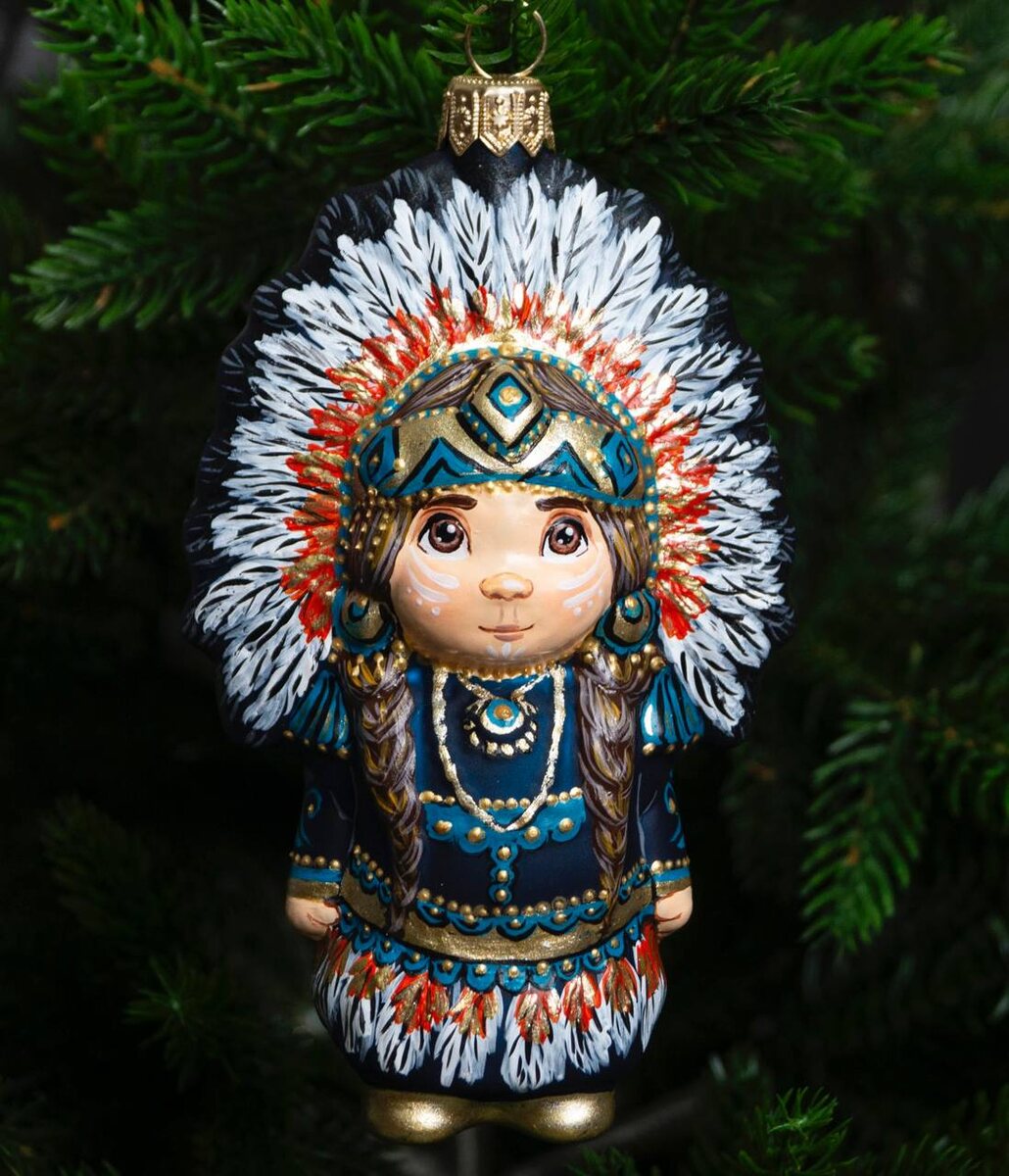 Ёлочная игрушка «Малыш-индеец»