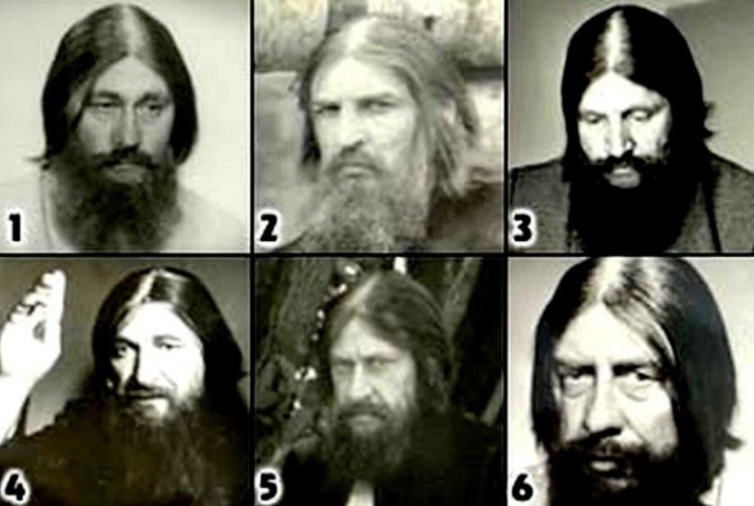 Фотопробы на роль Григория Распутина: В. Самойлов (1), А. Петренко (2), М. Ульянов (3), Е. Лебедев (4), Е. Евстигнеев (5), А. Папанов (6). В итоге эту роль сыграл Алексей Петренко.