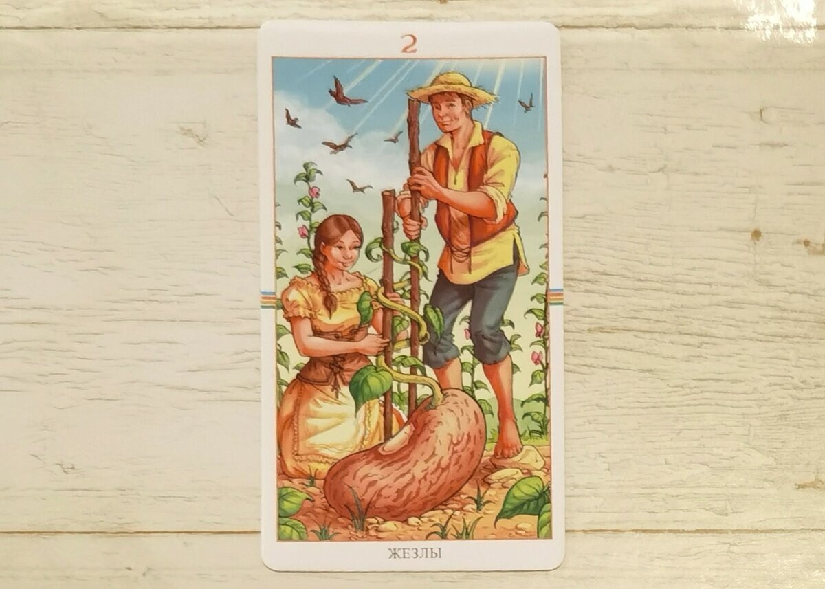 Аркан "2 Жезлов". "Таро Колесо Года"