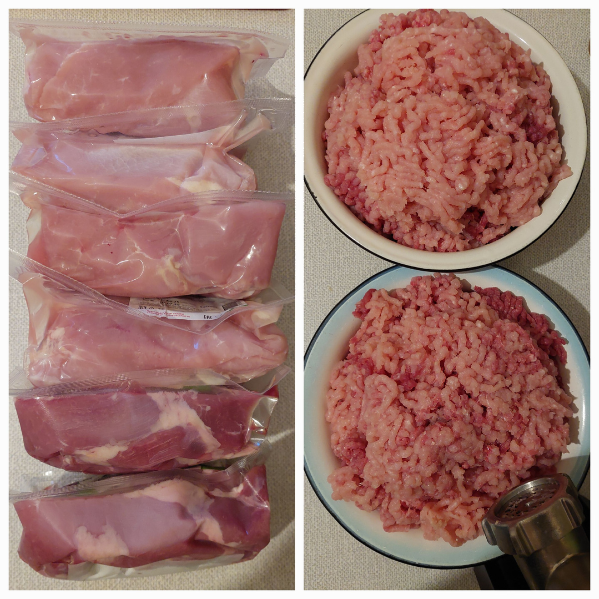 Всегда делаю фарш из филе грудки и филе бедра. Так вкуснее.