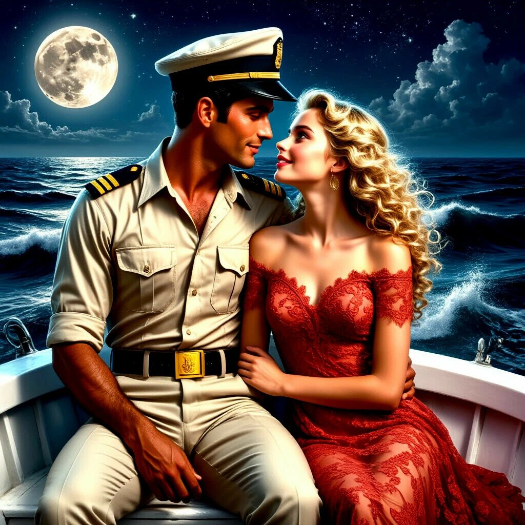 Моряк и девушка (сгенерировано в ШЕДЕВРУМЕ).