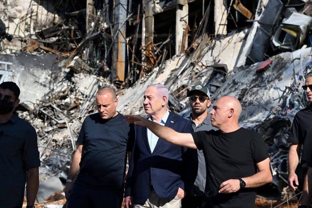   Нетаньяху на руинах института Вейцмана