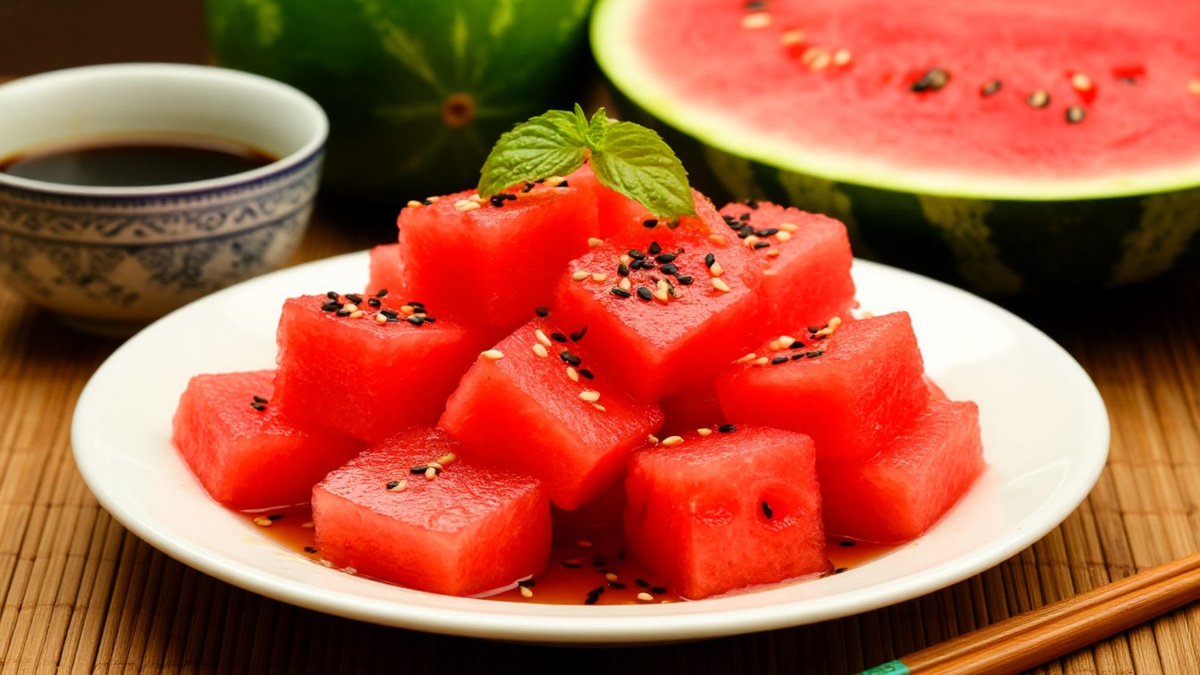 Соленый арбуз с соевым соусом: азиатский взрыв вкуса!