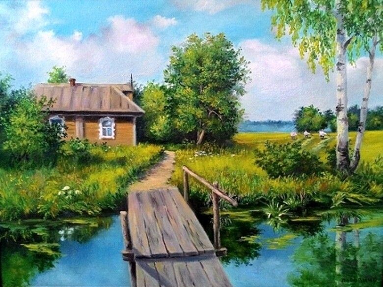 деревенский пейзаж. Яндекс картинки