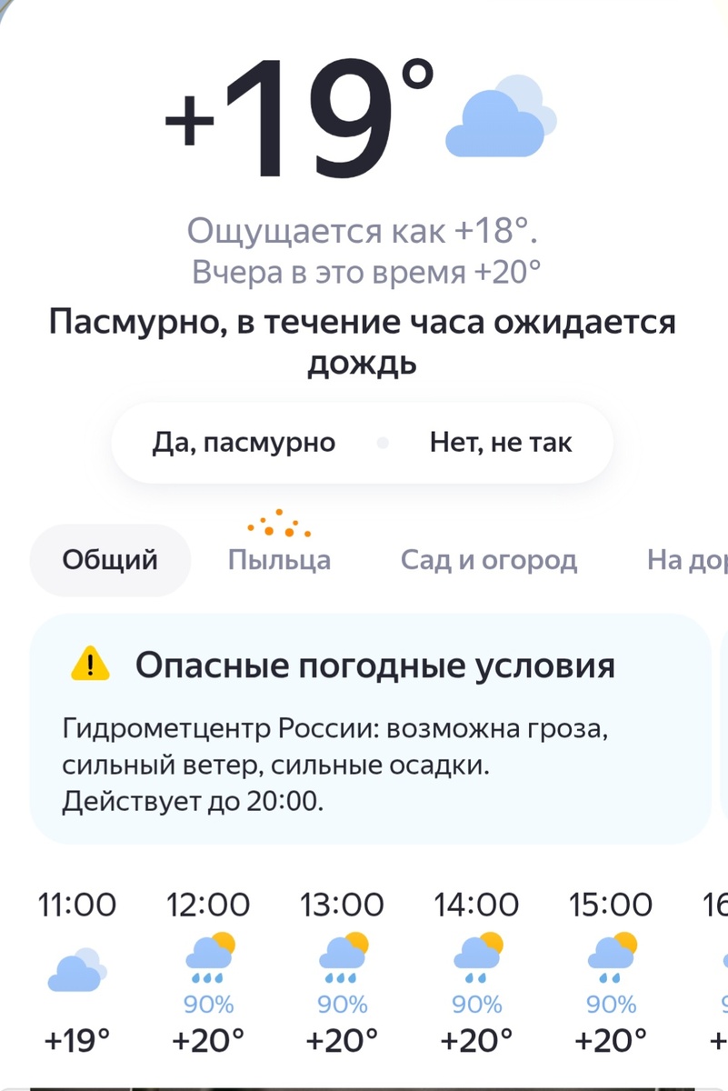 Такая сейчас погода. Дождливая. Скрин приложения