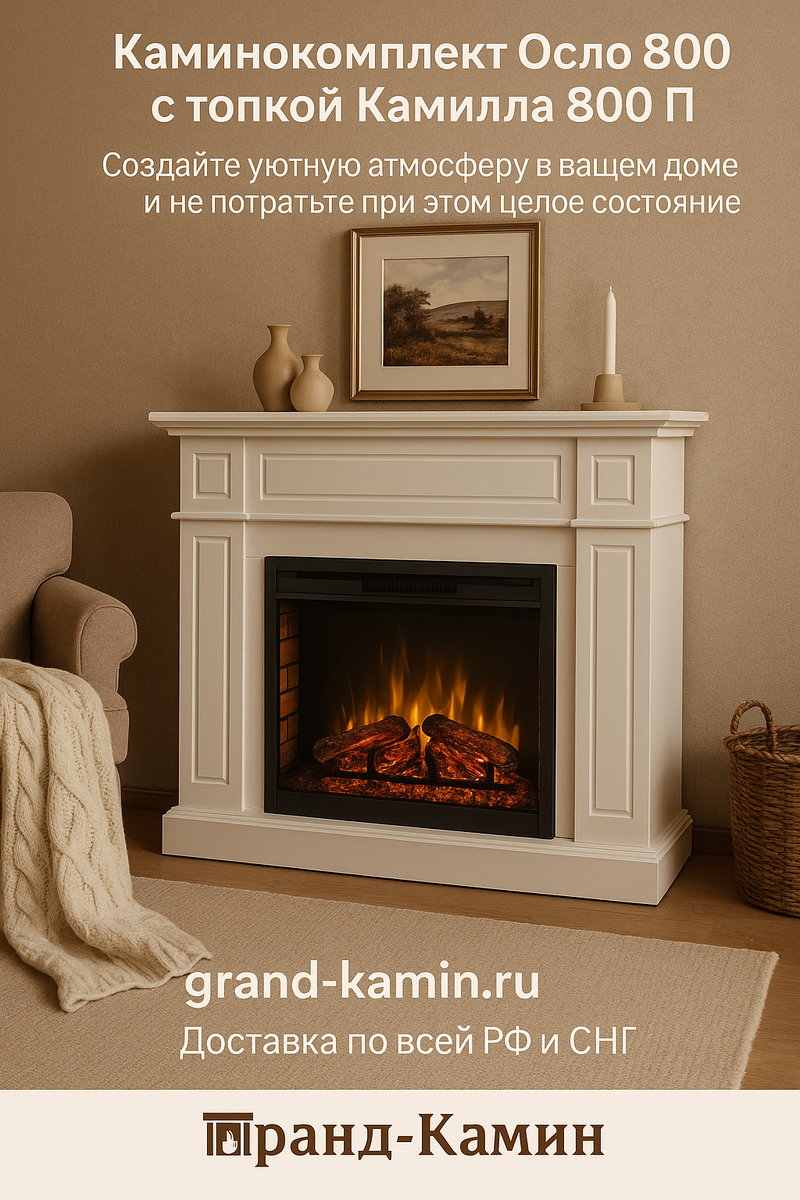    Каминокомплект Осло 800 с топкой Камилла 800 П: как создать уютную атмосферу в вашем доме и не потратить при этом целое состояние Kamin