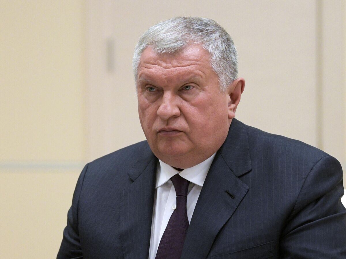     Главный исполнительный директор, председатель правления, заместитель председателя совета директоров компании "Роснефть" Игорь Сечин во время встречи с президентом РФ Владимиром Путиным© РИА Новости / Алексей Дружинин