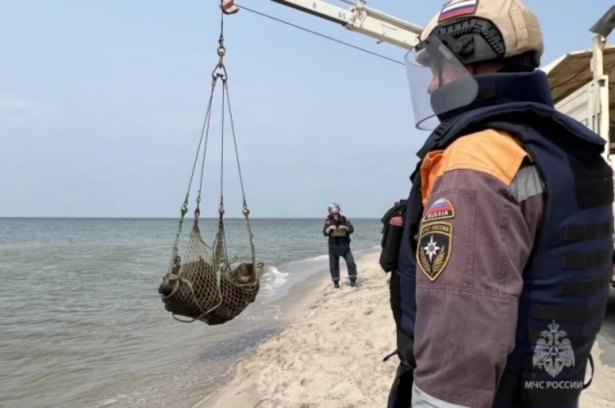    Более 9,5 тысяч боеприпасов вытащили спасатели с баржи в Балтийском море