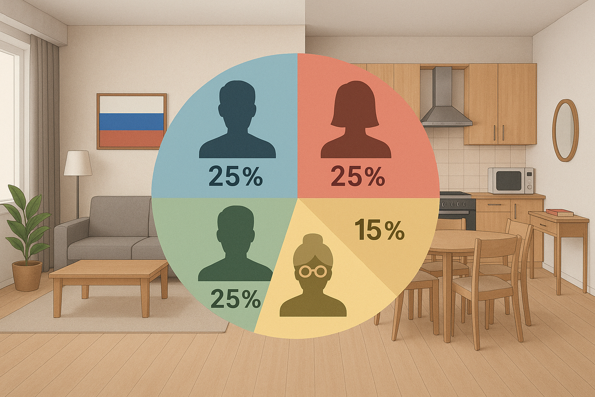 Схема распределения долей в квартире купленной на материнский капитал
